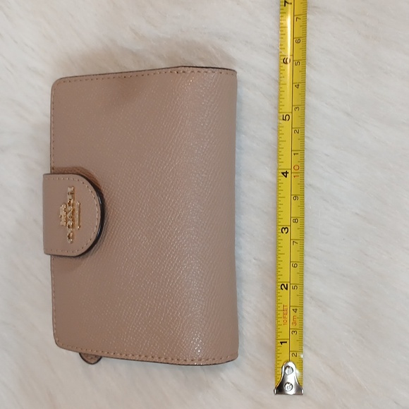 Coach Single Fold Medium Leather Wallet Tan - Picture 5 of 7